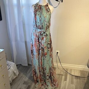 Jessica Simpson Teal and Coral Maxi Dress